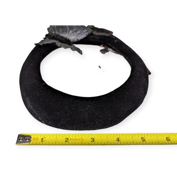 Vintage Black Velvet Butterfly Fascinator Hat main image 11